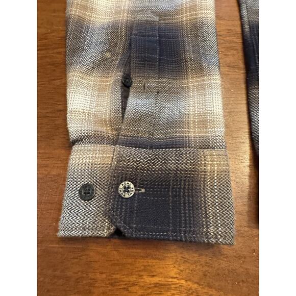 Large Kuhl Button Up Long Sleeve Brown Plaid Shirt Winter Flannel - Picture 8 of 11